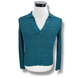 Rails Kennedy Rib Sweater Women’s Medium Evergreen Cotton Long Sleeve Pullover
